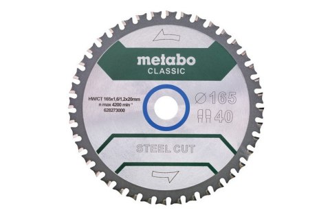 PIŁA TARCZOWA STEEL CUT CLASSIC 165*20MM Z40 METABO PIŁA TARCZOWA STEEL CUT CLASSIC 165*20MM Z40 METABO