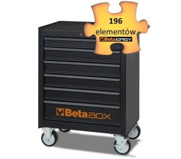 WÓZEK NARZĘDZIOWY Z 6 SZUFL. CZARNY BWC04BOX+196 NARZĘDZI BETA