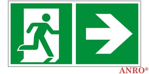 ZNAK BEZP. KIERUNEK DO WYJŚCIA W PRAWO, PCV 150X300 UN ZNAK BEZP. KIERUNEK DO WYJŚCIA W PRAWO, PCV 150X300 UN
