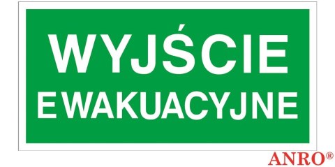 ZNAK BEZP. WYJŚCIE EWAKUACYJNE, PCV 200X400 UN ZNAK BEZP. WYJŚCIE EWAKUACYJNE, PCV 200X400 UN