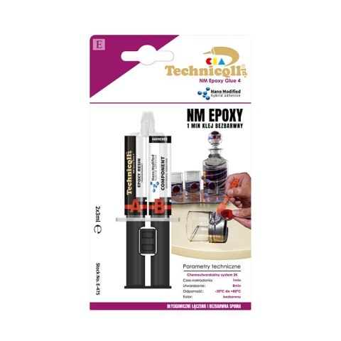 KLEJ EPOKSYDOWY 1 MINUTOWY BEZBARWNY 2*3ML TECHNICQLL KLEJ EPOKSYDOWY 1 MINUTOWY BEZBARWNY 2*3ML TECHNICQLL
