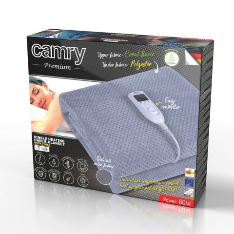 KOC ELEKTRYCZNY 60W 150*100CM Z CZASOMIERZEM SZARY CR 7416 CAMRY KOC ELEKTRYCZNY 60W 150*100CM Z CZASOMIERZEM SZARY CR 7416 CAMRY
