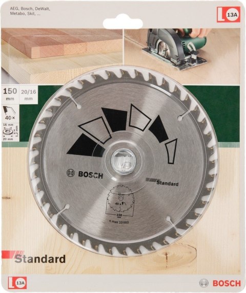 PIŁA TARCZOWA GT WO H 150*2,6*20/16 Z40 BOSCH PIŁA TARCZOWA GT WO H 150*2,6*20/16 Z40 BOSCH