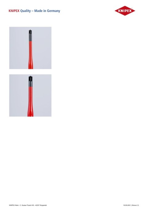 WKRĘTAK POZIDRIV SLIM IZOLACJĄ 100 MM PZ2 KNIPEX WKRĘTAK POZIDRIV SLIM IZOLACJĄ 100 MM PZ2 KNIPEX