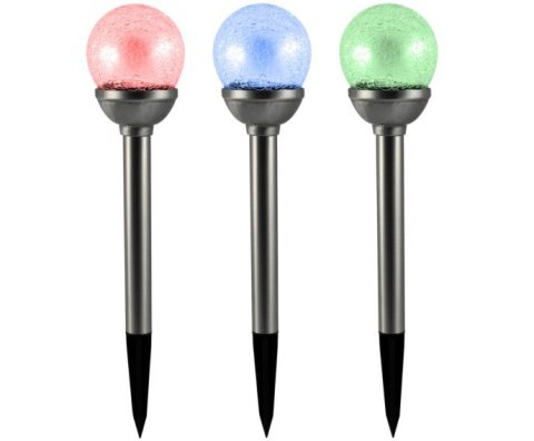 LAMPA SOLARNA LED KULA RGB 8CM SZKLANA SATYNA POLUX LAMPA SOLARNA LED KULA RGB 8CM SZKLANA SATYNA POLUX